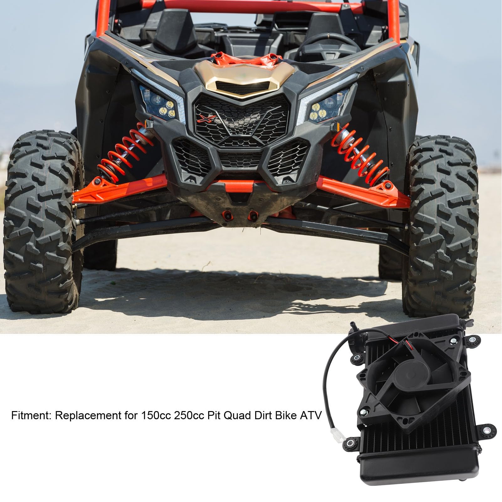 Ventilador de radiador enfriado por agua 2 Pin 270 mm para 150cc 250cc Quad ATV Buggy UTV