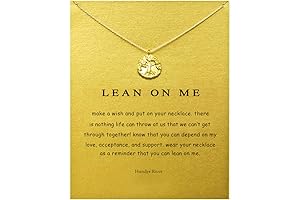Good Luck Friendship Elephant Pendant Necklace with Anchor Compass and Inspirational Message Card