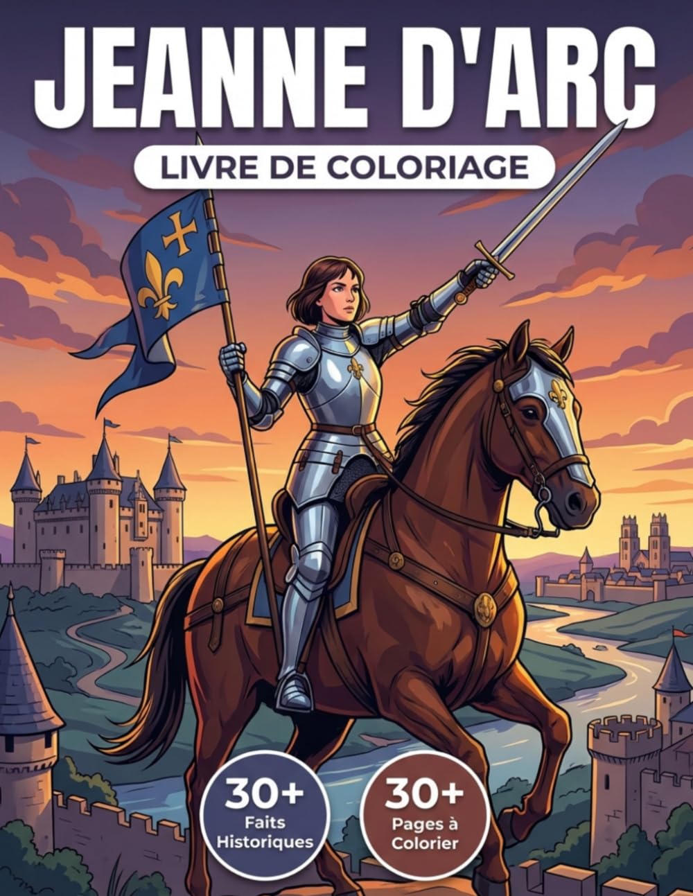 Le Livre de Coloriage Jeanne d'Arc: Revivez la Légende de la Pucelle d'Orléans et la Guerre de Cent Ans | Illustrations Réalistes, Faits Historiques Précis et Apprentissage Ludique.