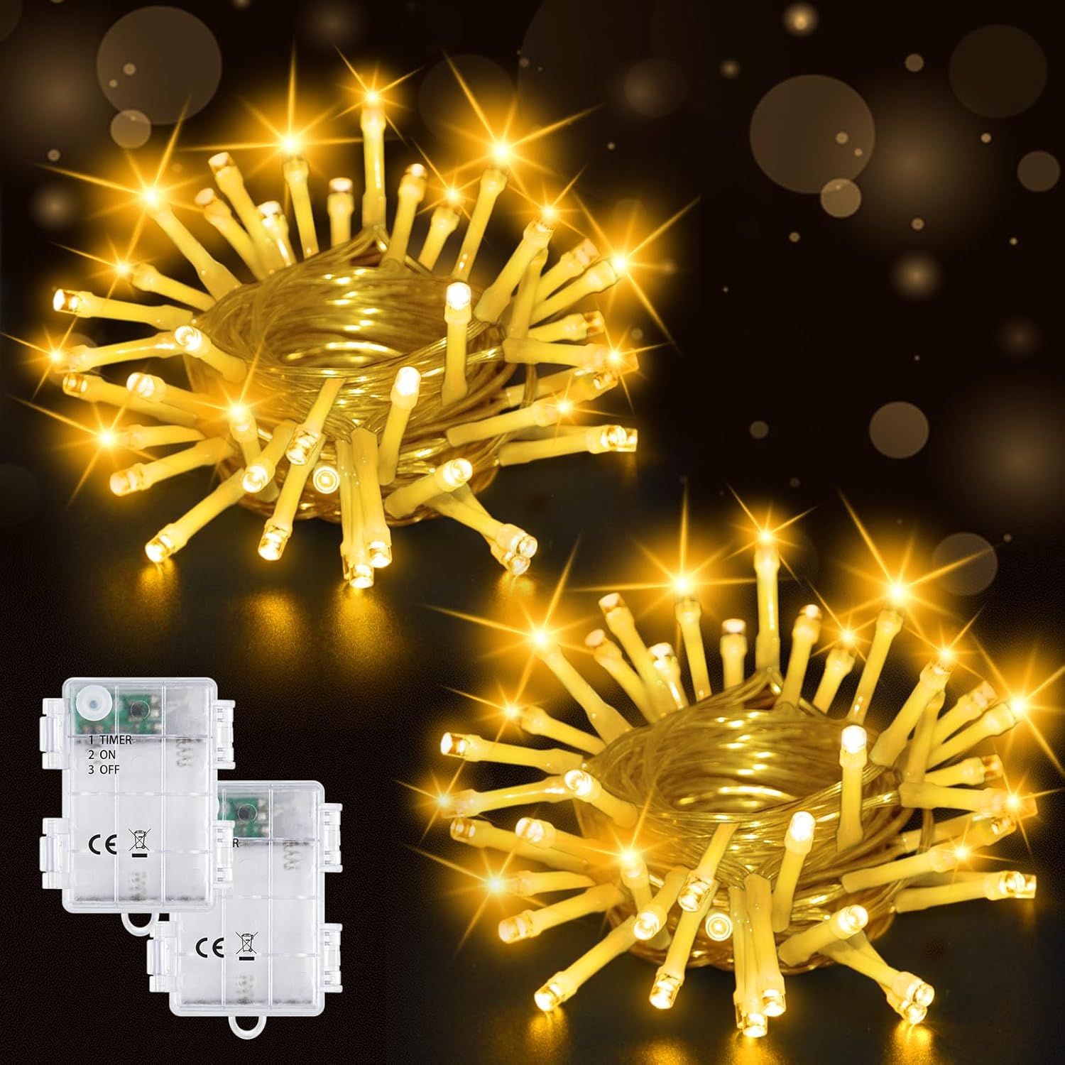 Bzavor Fairy Lights Battery, LED Warm White Fairy Lights with 6 Hours