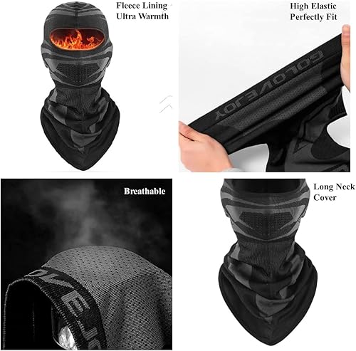 Miniatura 6 de Máscara de esquí pasamontañas de invierno para hombres y mujeres, para clima frío, protección contra el viento, equipo para esquí, snowboard, paseo