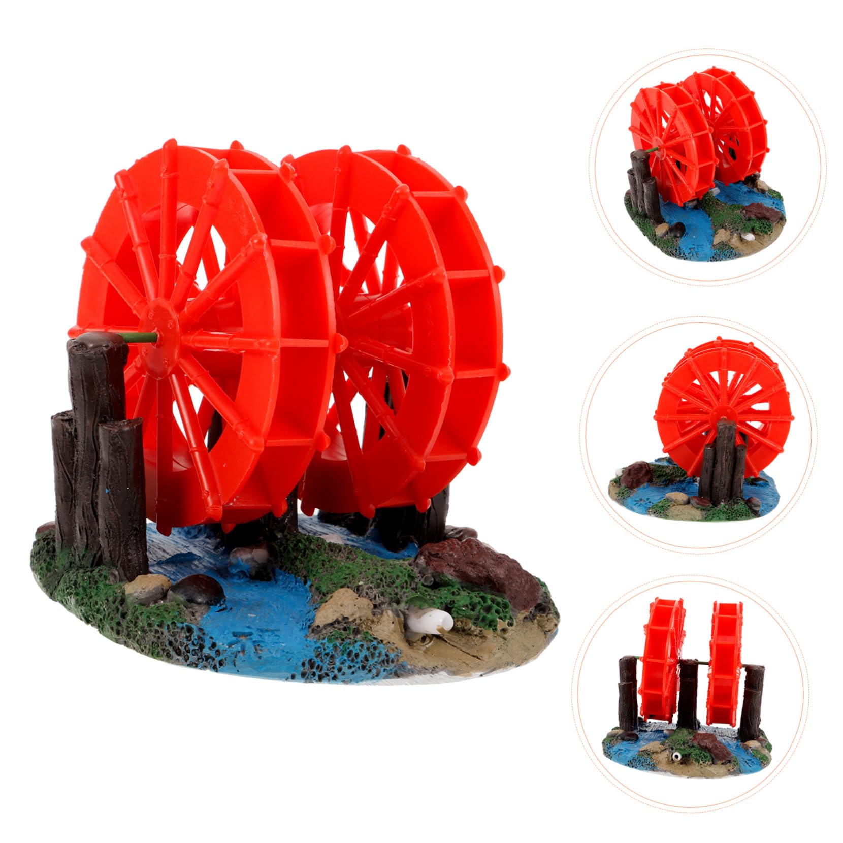 Toddmomy 3pièces Décoration De Paysage pour Aquarium Roue à Eau Artificielle avec Moulin Accessoire pour Réservoir De Poissons Et Crevettes Design Compact Et