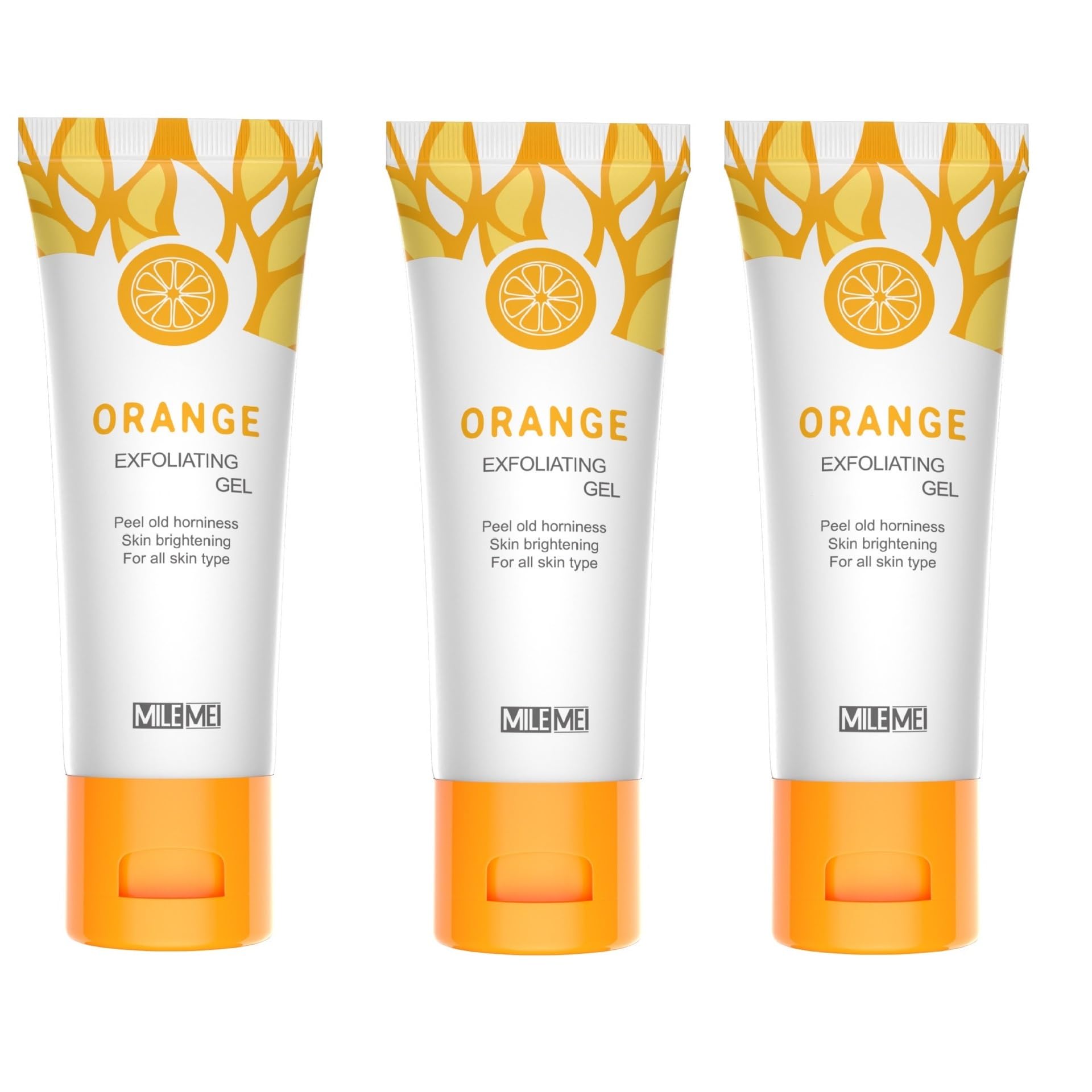 3 Pcs Purifying Exfoliating Gel, Orange Exfoliating Scrub Gel, Deep Cleansing Moisturizing Face and Body Exfoliator Scrub Gel.