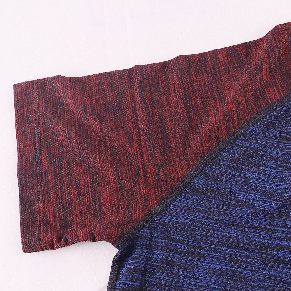 Muscle Alive Uomo Magro Stretto Compressione Livello Base Manica Corta Maglietta Bodybuilding Top Poliestere e Spandex