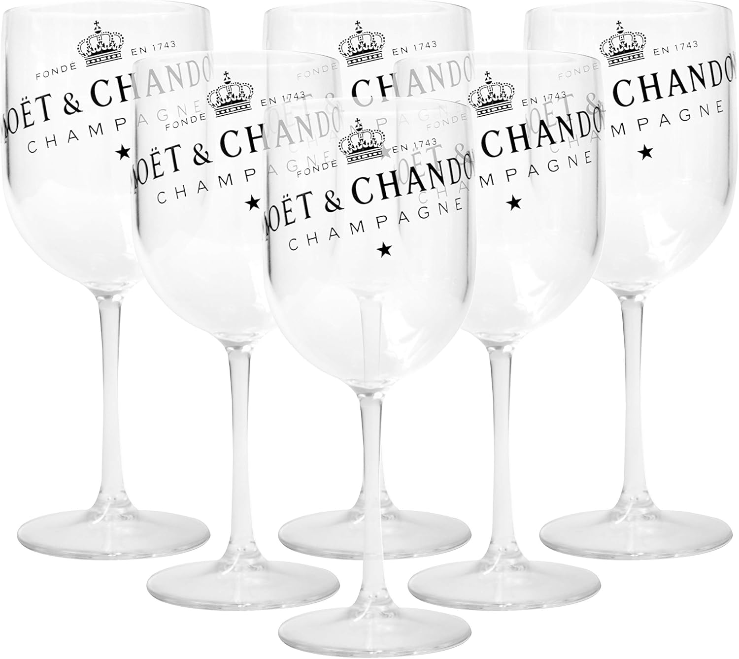 Moët & Chandon Ice Imperial - Copas de champán (6 unidades, plástico), transparente