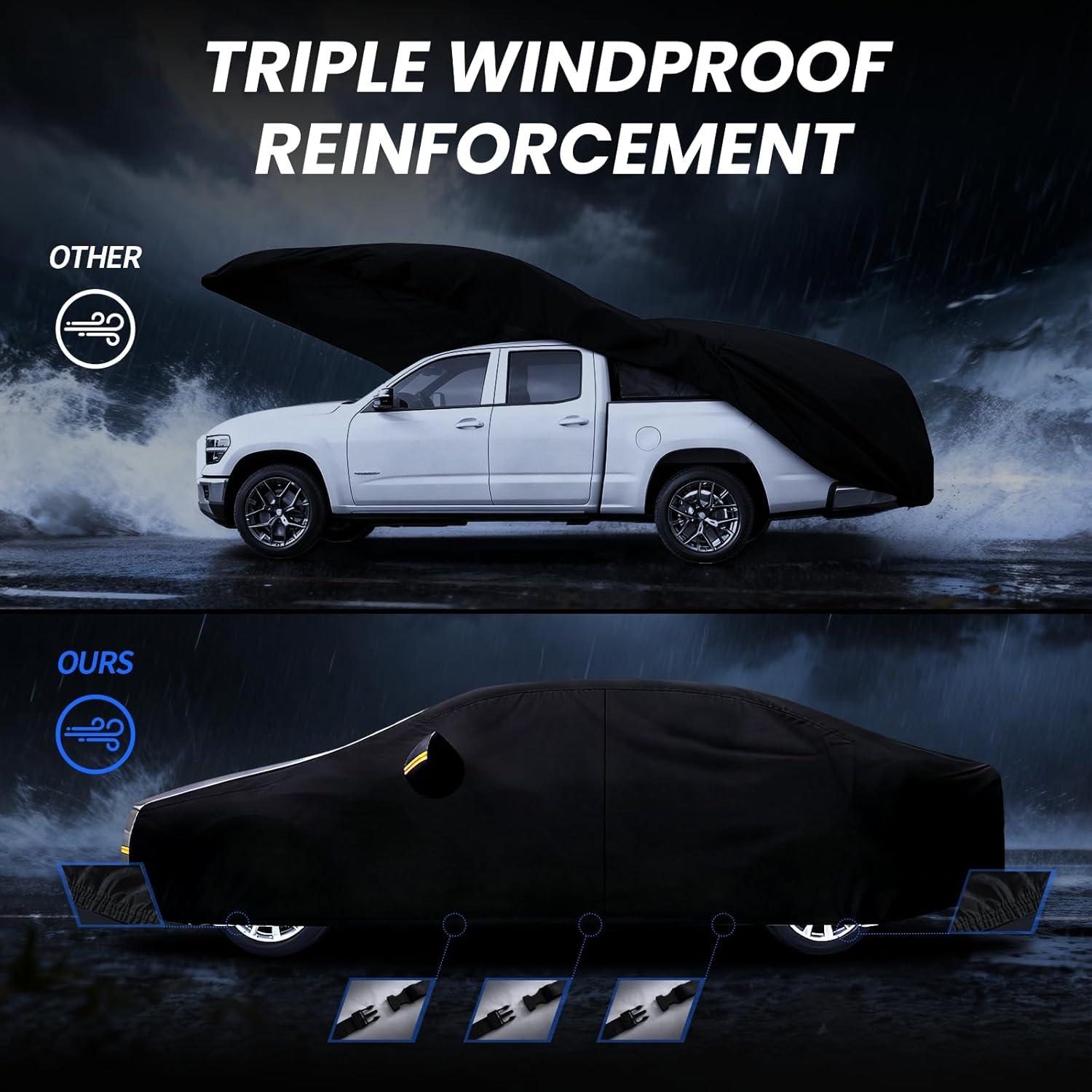 Multi-Layer Car Cover Custom Fit for Kia K5(2020-2026), 100% Waterproof All Weather for Automobiles, Gift with Towel, Heavy Duty Car Covers for Rain Sun UV Protection with Door Zipper