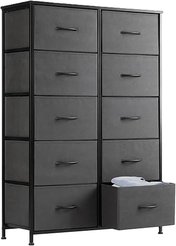 Miniatura 19 de Sweetcrispy Cómoda para Dormitorio, Unidad Organizadora con 8 Cajones de Tela, Torre de Almacenamiento de Tela, Organizador de Cajones con Marco de