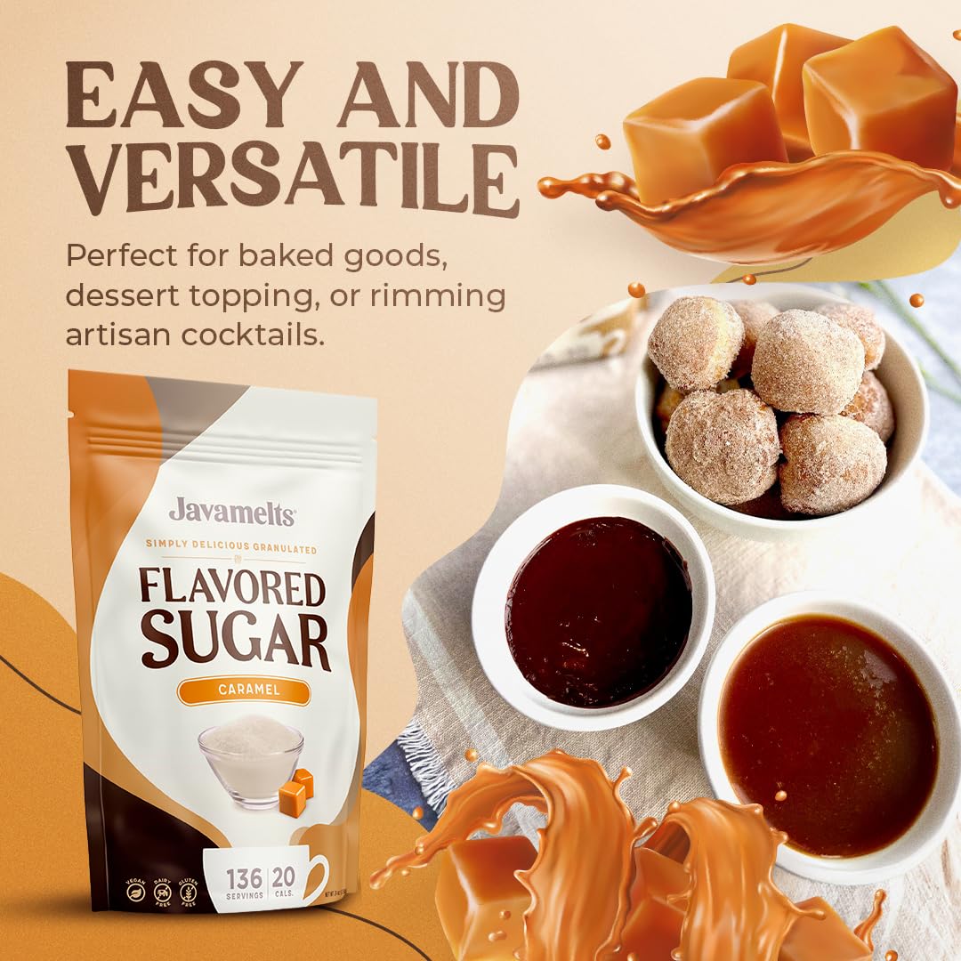 Amazon.com: Javamelts Caramel Flavored Sugar | Pure Cane Sugar for