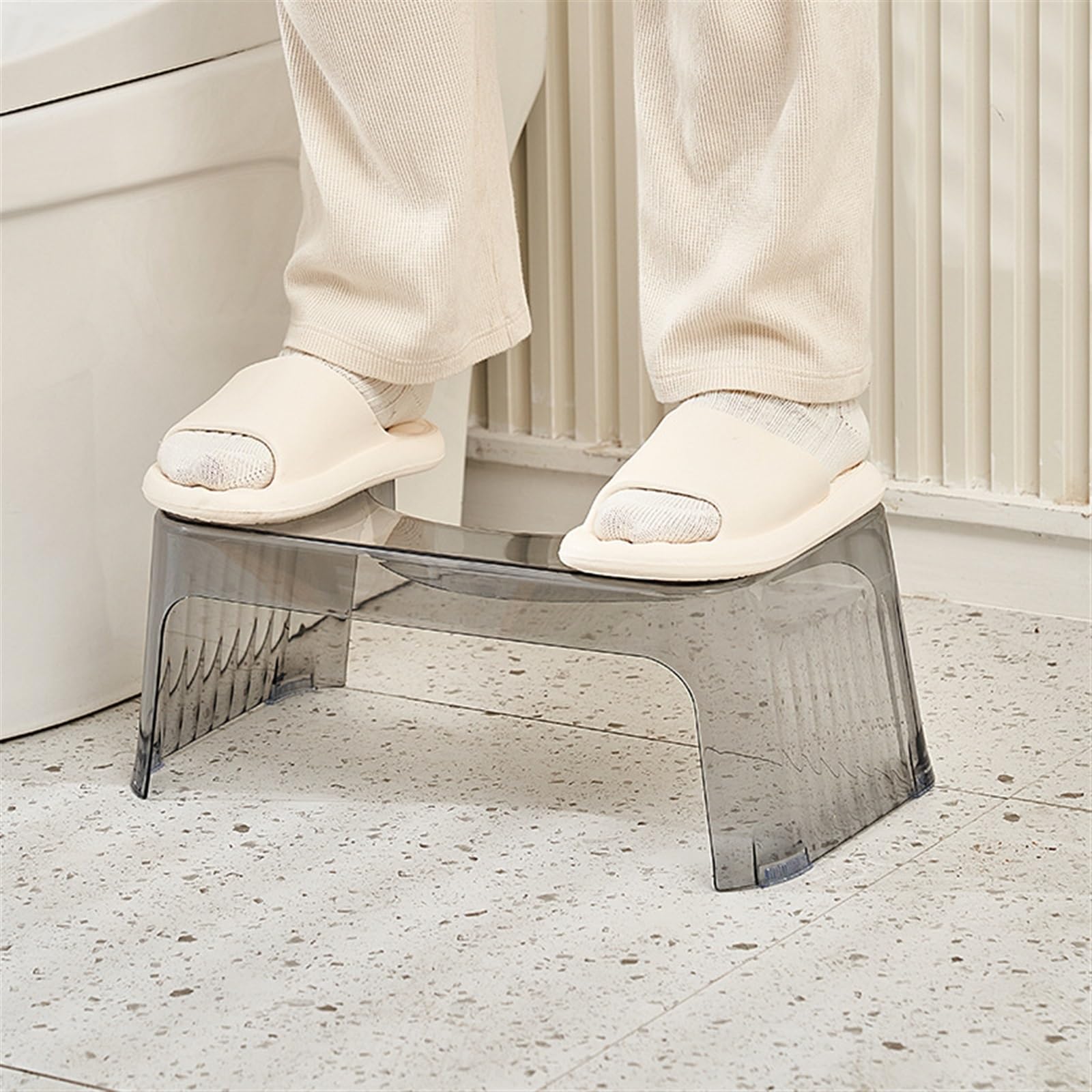 Taburete de Inodoro Engrosado for el hogar for Ayudar al Inodoro Taburete for pies Almohadilla for baño Taburete for Lavabo Taburete for baño Taburete baño(White,10.2 * 7.9 * 8.7in)