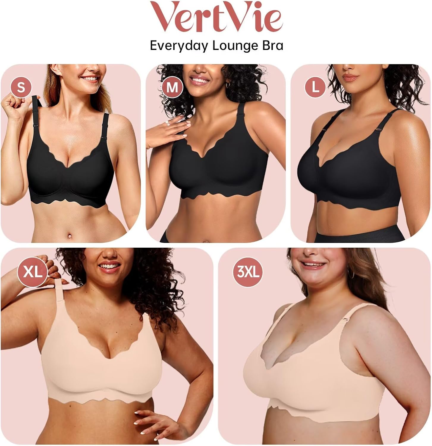 Vertvie Jelly Bras for Women No Underwire Wireless Push Up Bra Full Coverage Bralettes Seamless Comfort Everyday Sports Bra - Image 5