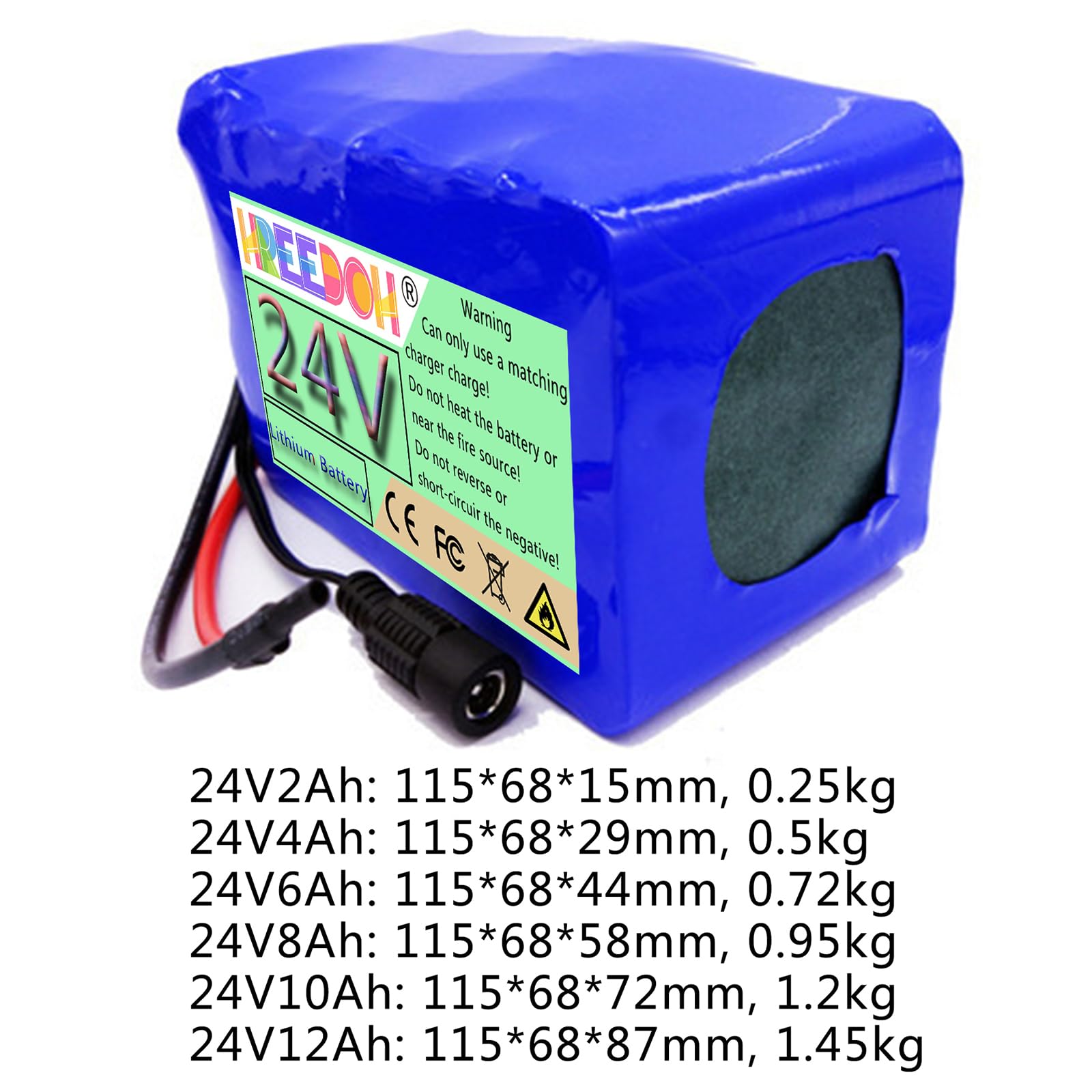 Akumulator litowo-jonowy 24 V 2 Ah 4 Ah 6 Ah 8 Ah 10 Ah 12 Ah Akumulator litowy z ładowarką do silników 50 W 100 W 150 W 200 W 250 W 300 W