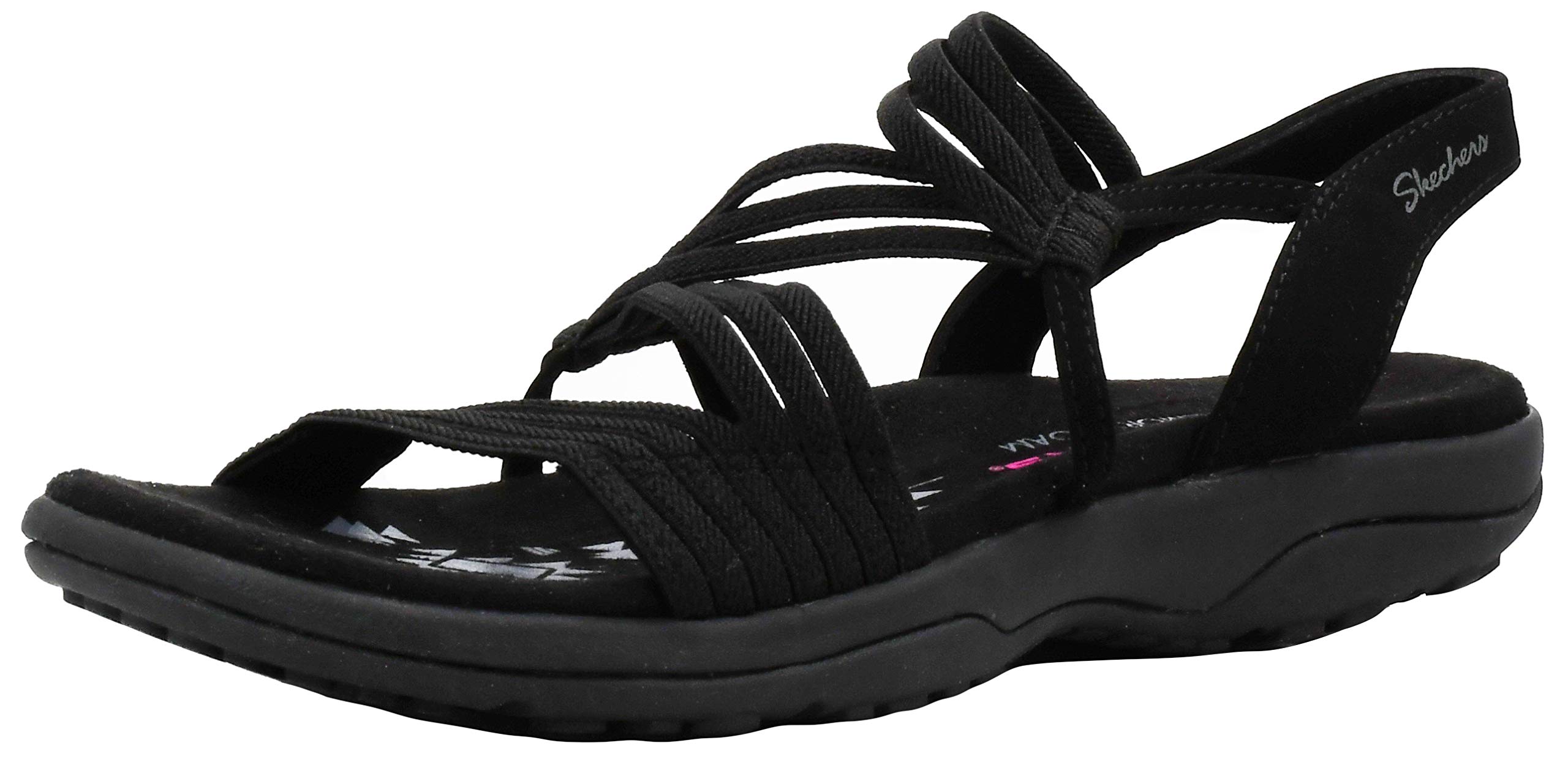 Photo 1 of Skechers Women's Reggae Slim-Stretch Appeal-Z-Gore Slingback Sandal 9 Black/Black