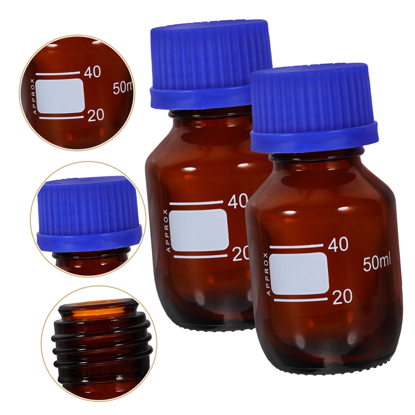TOPBATHY 5 Sätze Reagenzflasche Mit Blauem Deckel Chemikalienflaschen Versiegelte Reagenzflasche Reagenzmedienbehälter Für Labore Messflasche Für Reagenzien Mit 2 Stück * 5