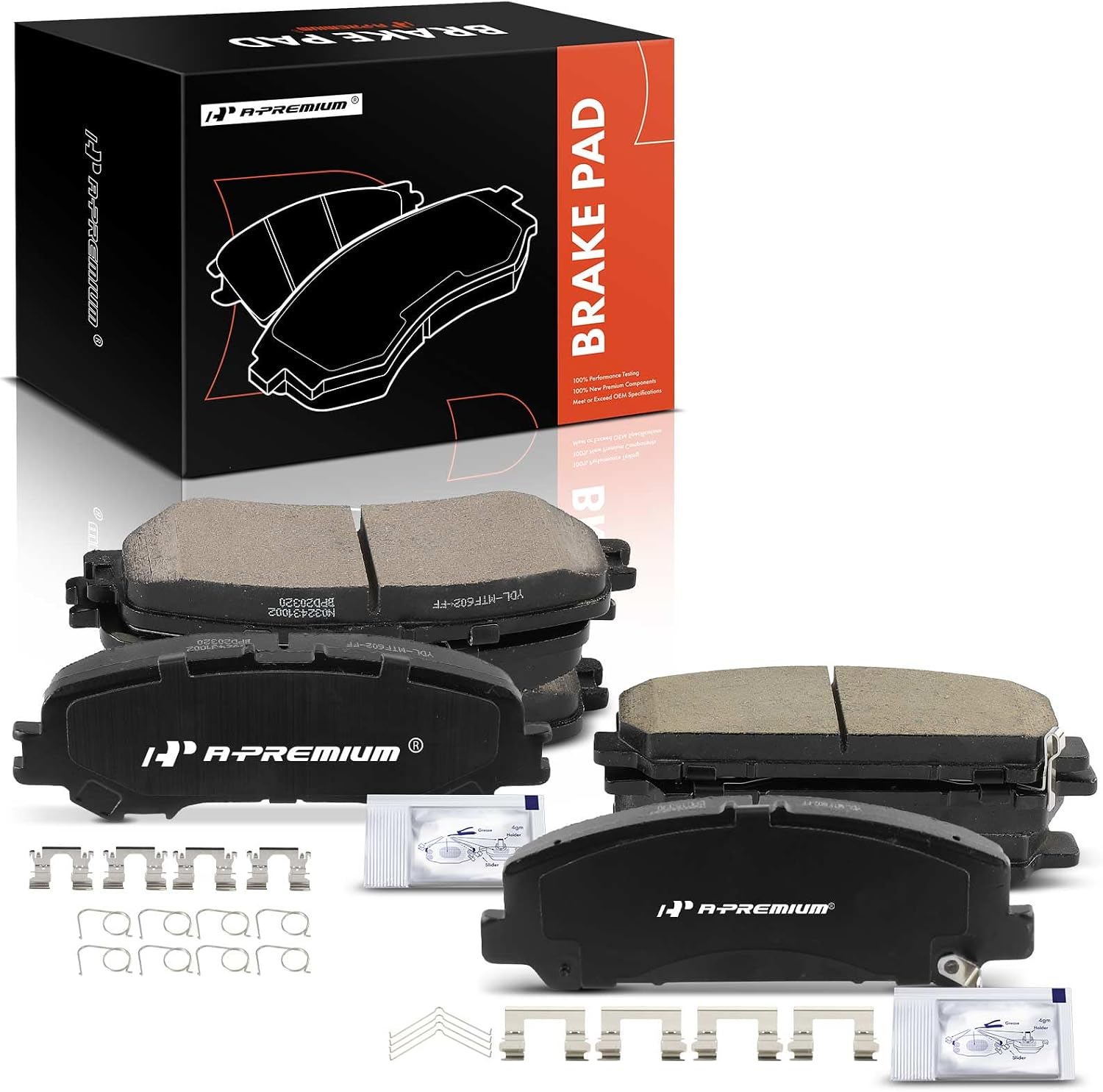 A-Premium Front and Rear Ceramic Brake Pads Set Compatible with Nissan Models - TITAN 2017 2018 2019 2020 2021, 8-Pack