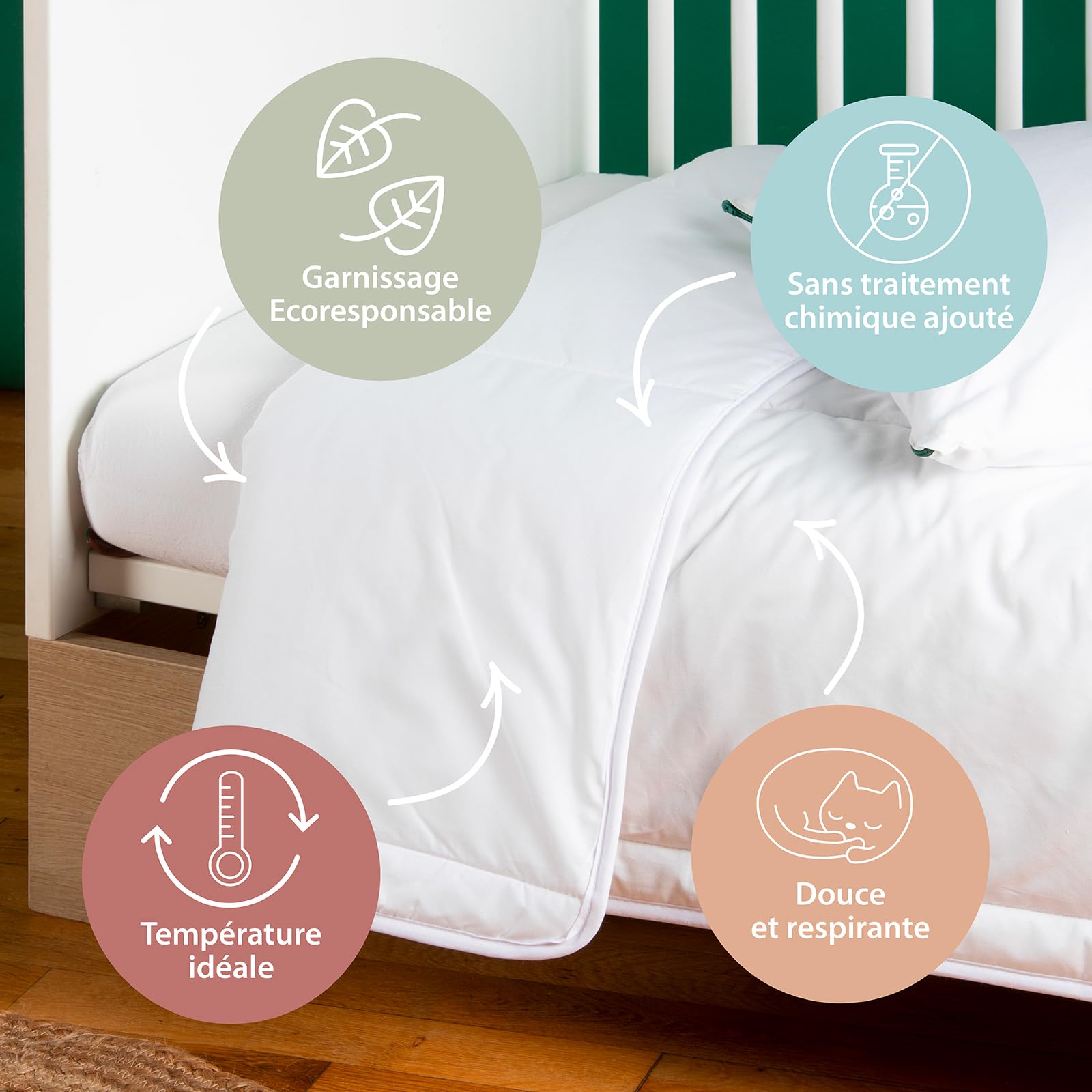 Kadolis - Couette Bébé 75x120 cm Tencel™ Coton Bio - Hawi | Idéale transition gigoteuse/couette - température idéale - sans Traitement Chimique ajouté - certifié OEKO-TEX®