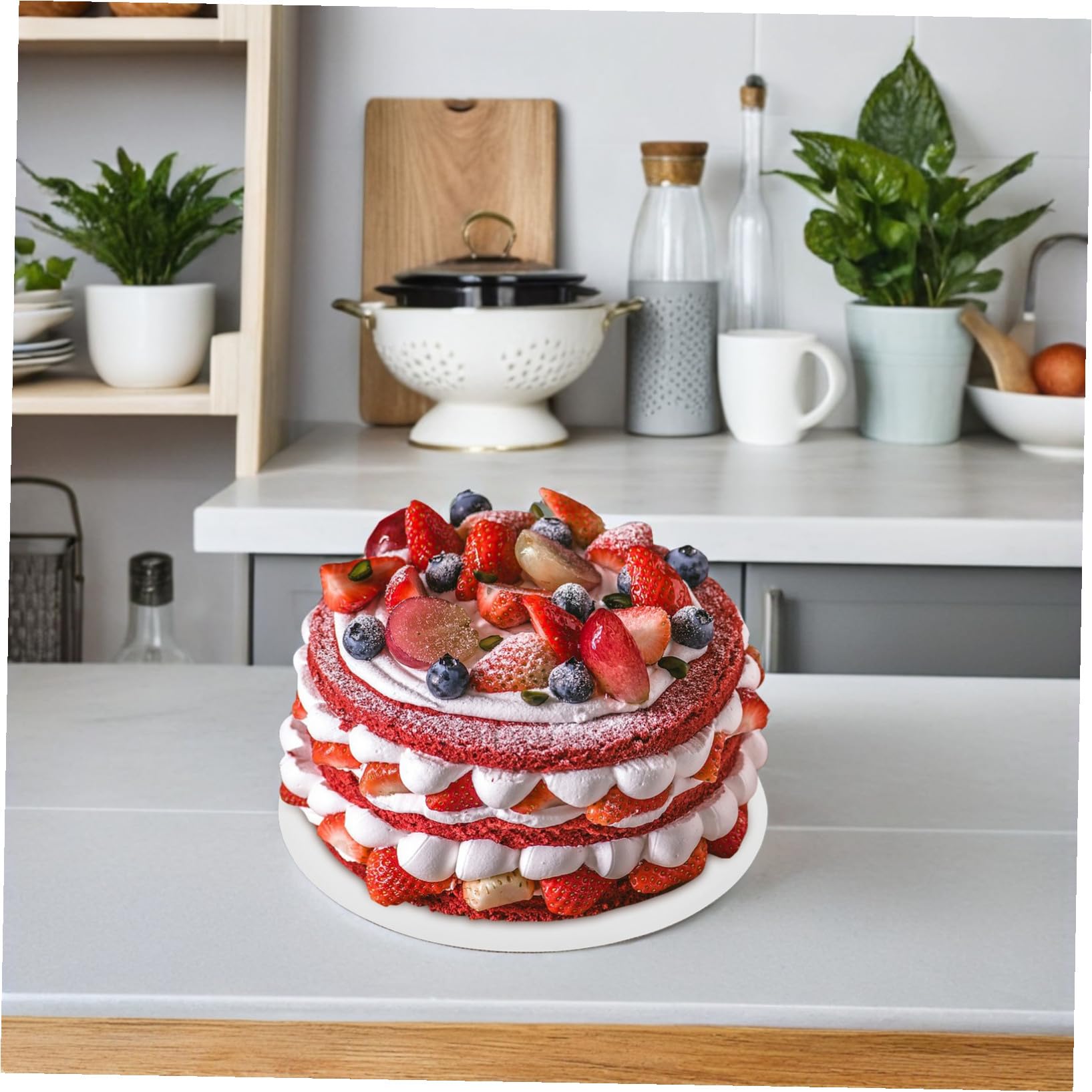 ULTECHNOVO 25pezzi Vassoio Torta Bianco Base in Cartone per Torte Supporto Robusto per Dessert per Matrimoni e Pasticceria