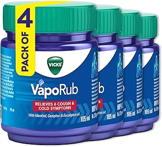 Vaporub Relief From Cold, Cough, Blocked Nose, Headache, Body ache, Muscular stiffness and Breathing difficulty, 105ml (Pack of 4)