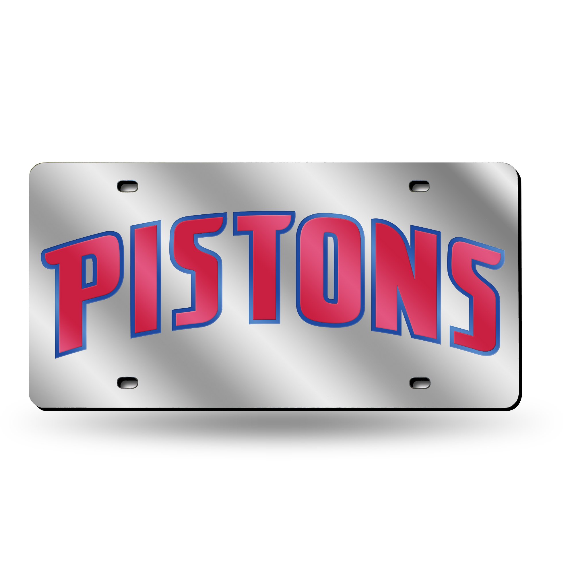 NBA Detroit Pistons Laser Cut Auto Tag, Silver