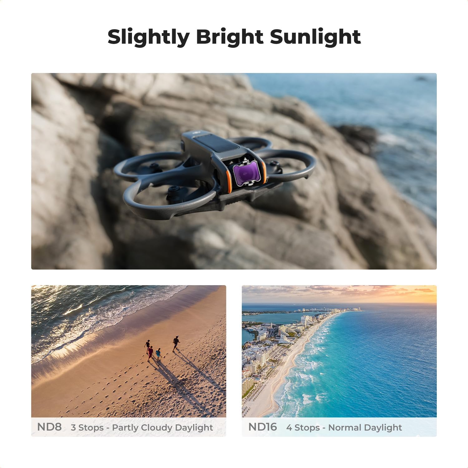 K&F CONCEPT Upgrade Avata 2 Drone PL ND Filters Kit (3 Pack), PL ND8 ND16 Filter Compatible with DJI Avata 2, Polarizer Neutral Density Drone Lens Filters, Multi Coated HD Optical Glass/Gimbal Safe