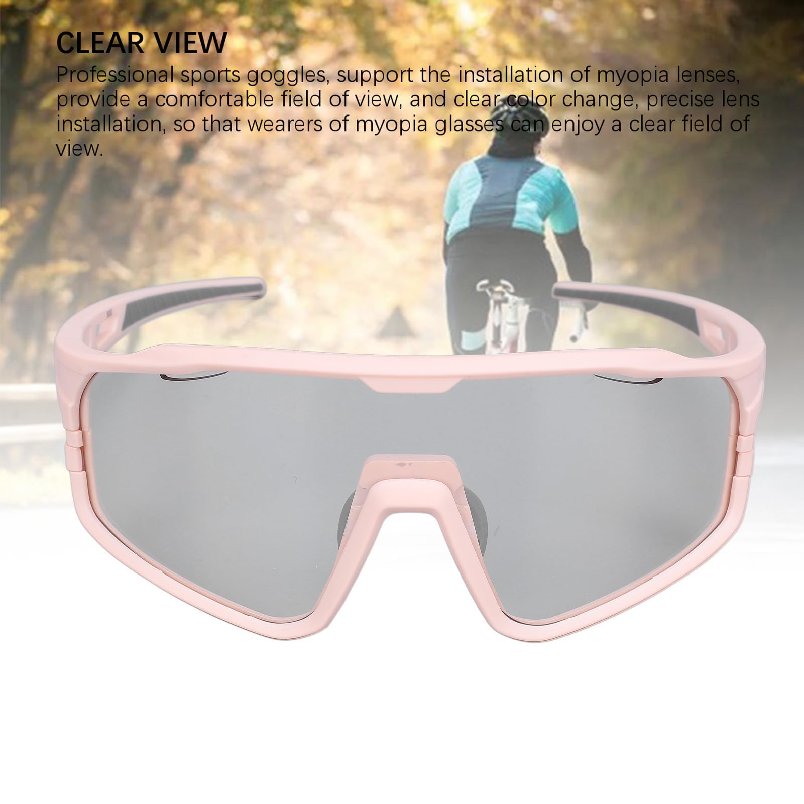 Gafas de Sol de Ciclismo UV400, Fotocromáticas, Cómodas, Multiusos, Diseño Ligero para Correr, Andar en Bicicleta, Pescar, 1 par