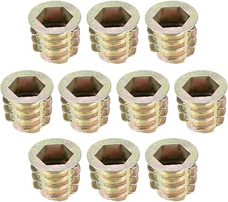 uxcell Furniture Threaded Insert Nuts Zinc Alloy M10 Internal Threads 15mm Length 10pcs