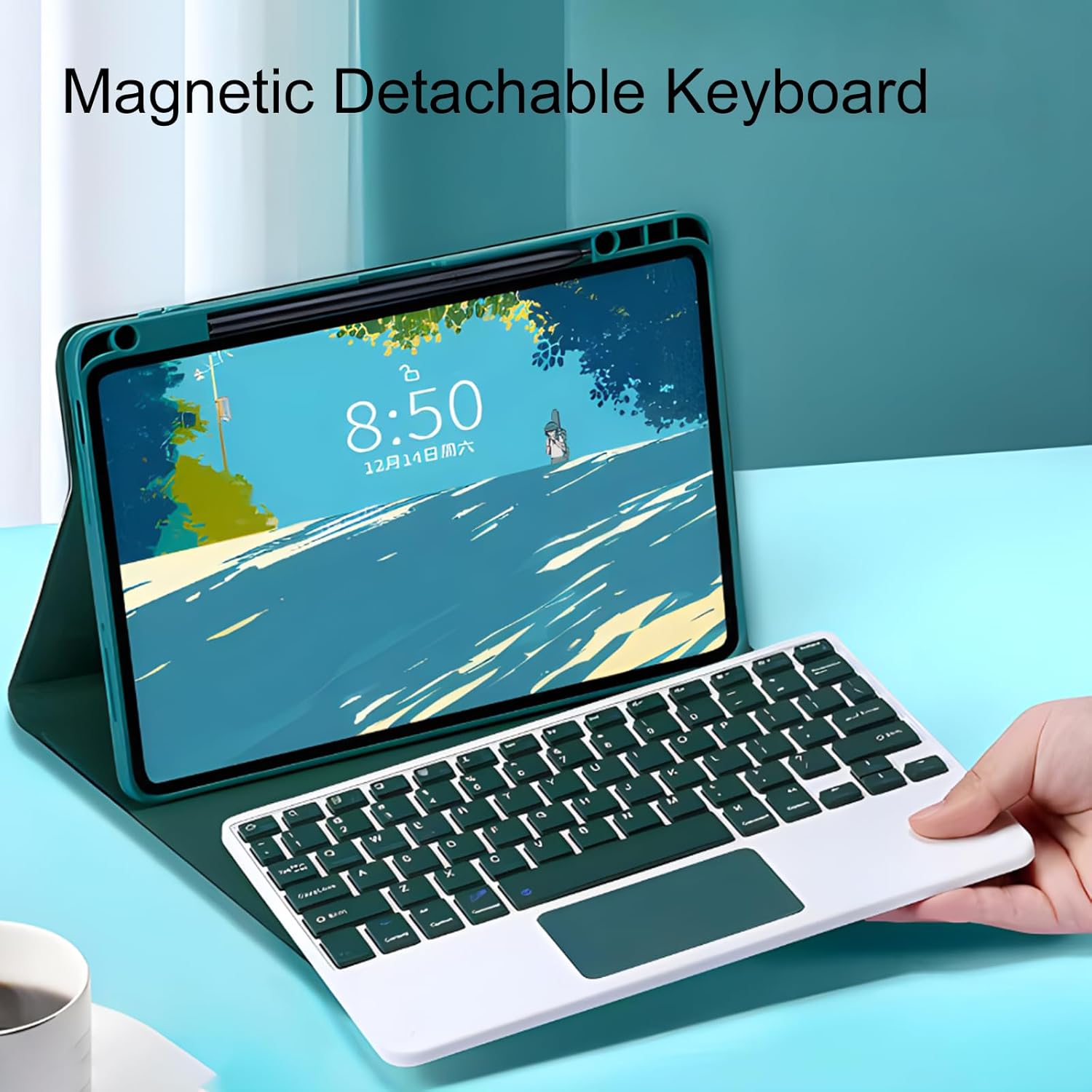 Keyboard Case for Huawei Matepad SE 11 Inch 2024, 7 Color Backlit Detachable Wireless Bluetooth Keyboard with Touchpad, Tablet Mouse,Black