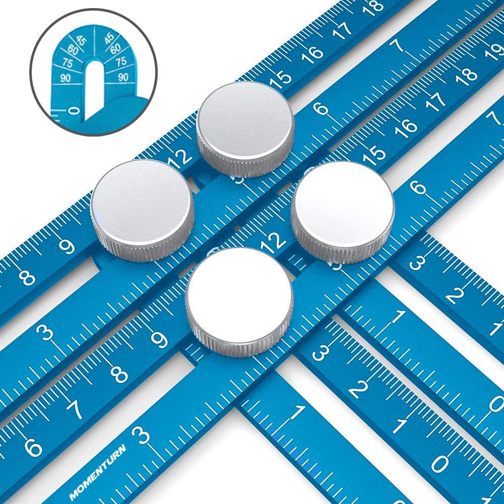 Angulizer Multi-Angle Template Ruler | Ultimate Easy Angleizer | Universal Full Metal Anglizer Jig | Irregular Shape Copy Tool | Crafter Layout Stencil | Blue