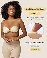 Vista 2 de Niidor - Sostén adhesivo de silicona sin tirantes para vestido sin espalda