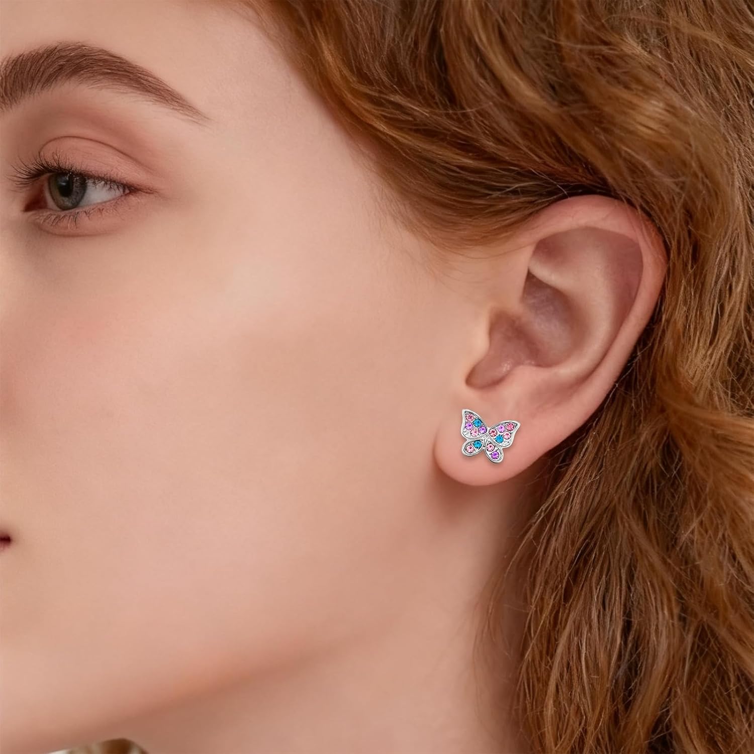 Hypoallergenic Cute Stud Butterfly Earrings for Girls 8-12 Teen Tween Girls Trendy Stuff Jewelry Granddaughter from Grandma Birthday Gifts - Image 3