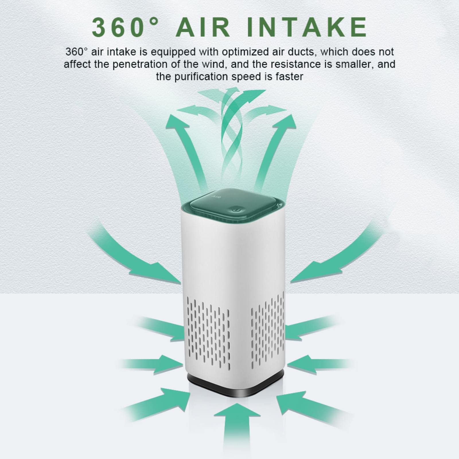 Purificador de aire para coche, limpiador de iones negativos USB, Mini limpiador de aire para vehículos domésticos, elimina el purificador de aire de formaldehído