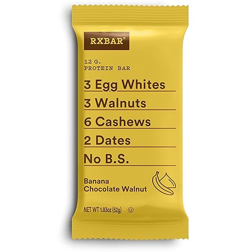 RXBAR, Barrita de proteínas con chispas de chocolate, 1.83 onzas (paquete de 24), barritas de desayuno, aperitivo alto en proteínas