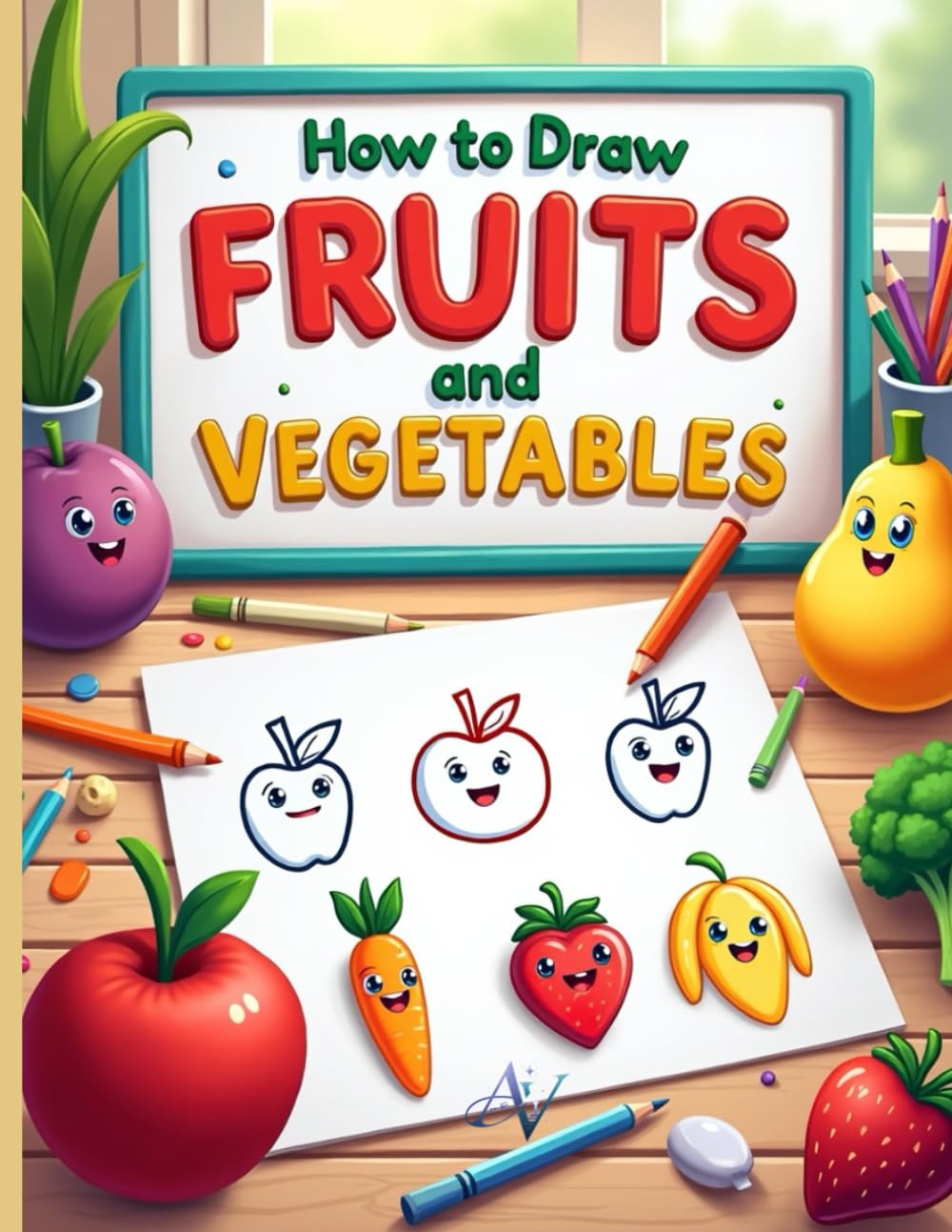 How to Draw Fruits and Vegetables: For kids 5-8