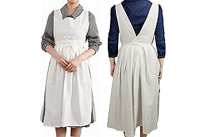 Fancy Apron V Neck Swiss Dot Embroidery Vintage Dress