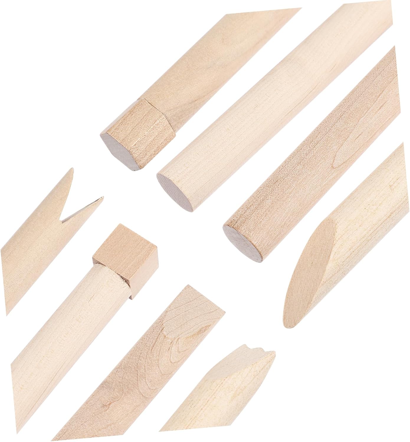 Garneck 12Pcs Wooden Clay Tools Set for Kids: Dough Rolling Modeling Accessories Pottery Sculpting Kit Modeling Accessories for Early Education Art Craft Activity Home School
