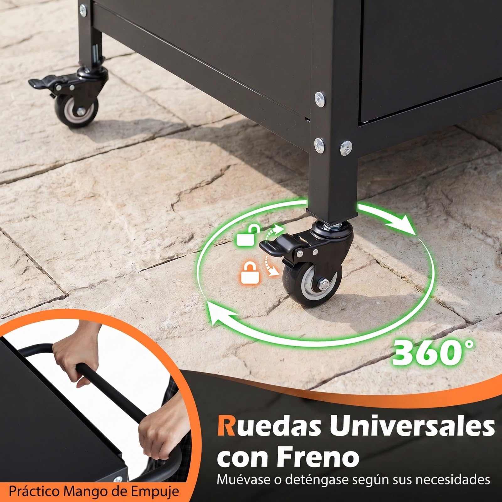 COSTWAY Carrito de Barbacoa con Ruedas, Acero, Armario de 2 Puertas, Estante, 3 Ganchos y Soporte para Bolsas de Basura, Carro de Servicio Cocina Interior y Exterior, 109 x 45 x 89 cm
