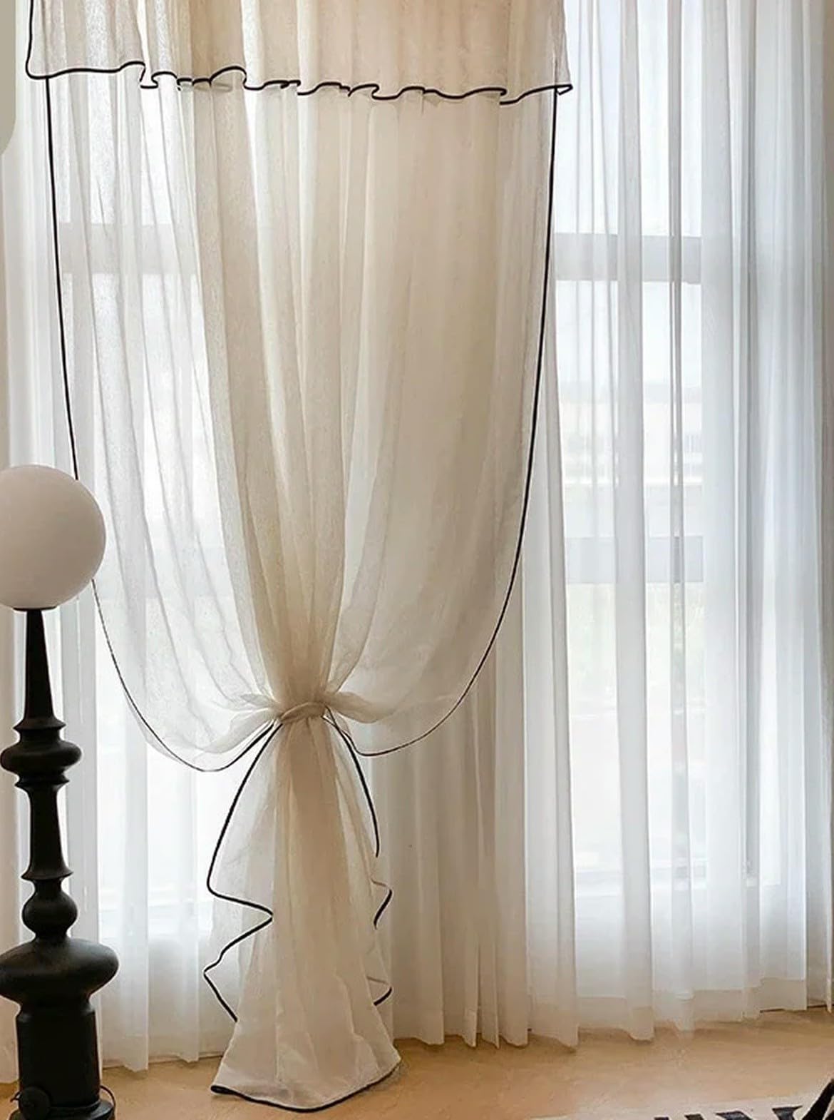 Eleganckie kremowe, lniane, białe tiulowe zasłony do salonu, sypialni, jadalni i balkonu, zasłony zaciemniające z gazy, zasłony okienne i drzwiowe dla prywatności i stylu