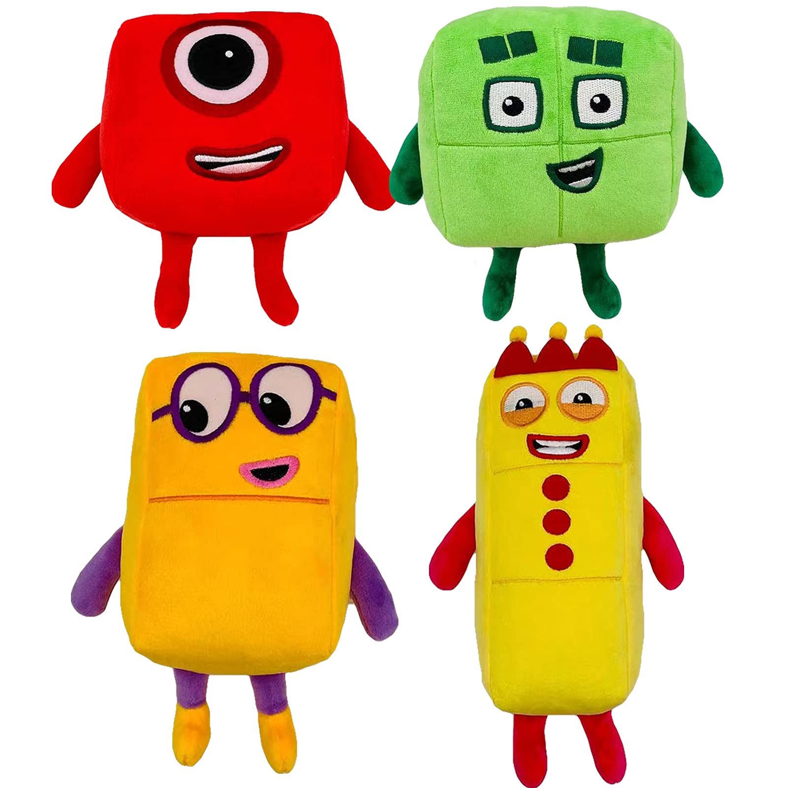 2/4pcs Numberblocks Plush ,Cute Numberblocks Anime Plush Doll Math Enlightenment Animation Plush for