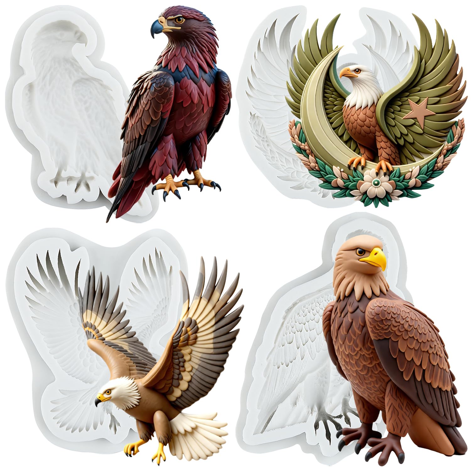 Moule silicone aigle pour décors de gâteaux d'anniversaire et ateliers pâte à sucre