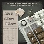 RK ROYAL KLUDGE L75 Clavier mécanique de montage d'étanchéité avec clés Knob/Macro & Plaque nominative tactile, Tri-mode 75% TKL Clavier sans fil BT/2.4G/USB-C, Swappable à chaud, Pro Logiciel, massif 8000mAh pile