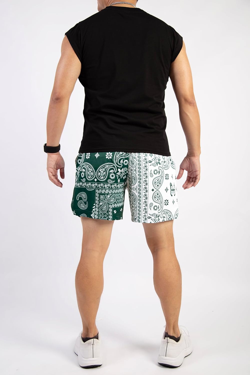 BOOMLEMON Mens Paisley Shorts Mesh Graphic Print Retro Casual Shorts Athletic Gym Basketball Running Short Pants