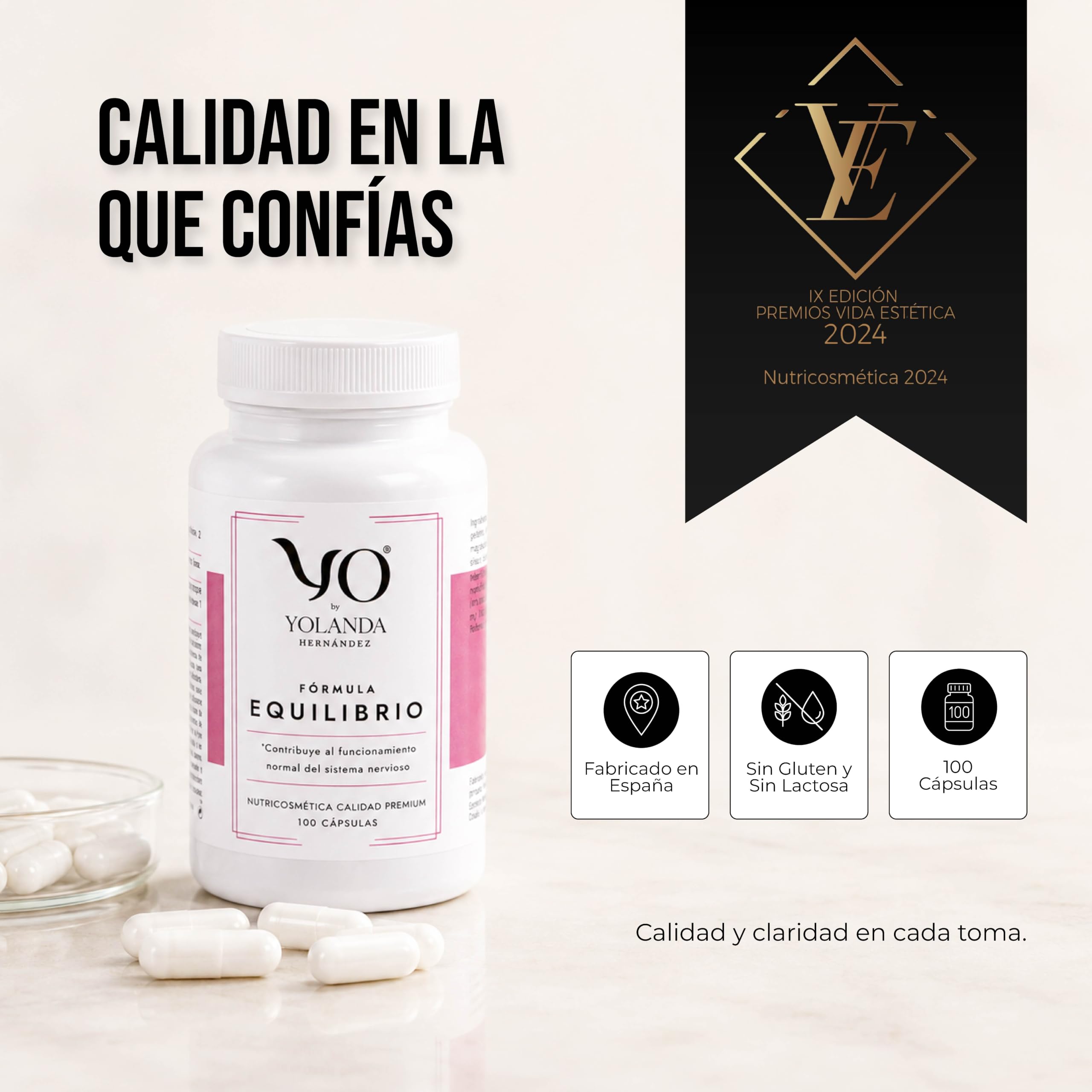 YO Fórmula Equilibrio | Magnesio Bisglicinato con Vitamina B6 | Alta Biodisponibilidad y Absorción | Relajación Muscular y Descanso | 100 Cápsulas Sin Gluten ni Lactosa