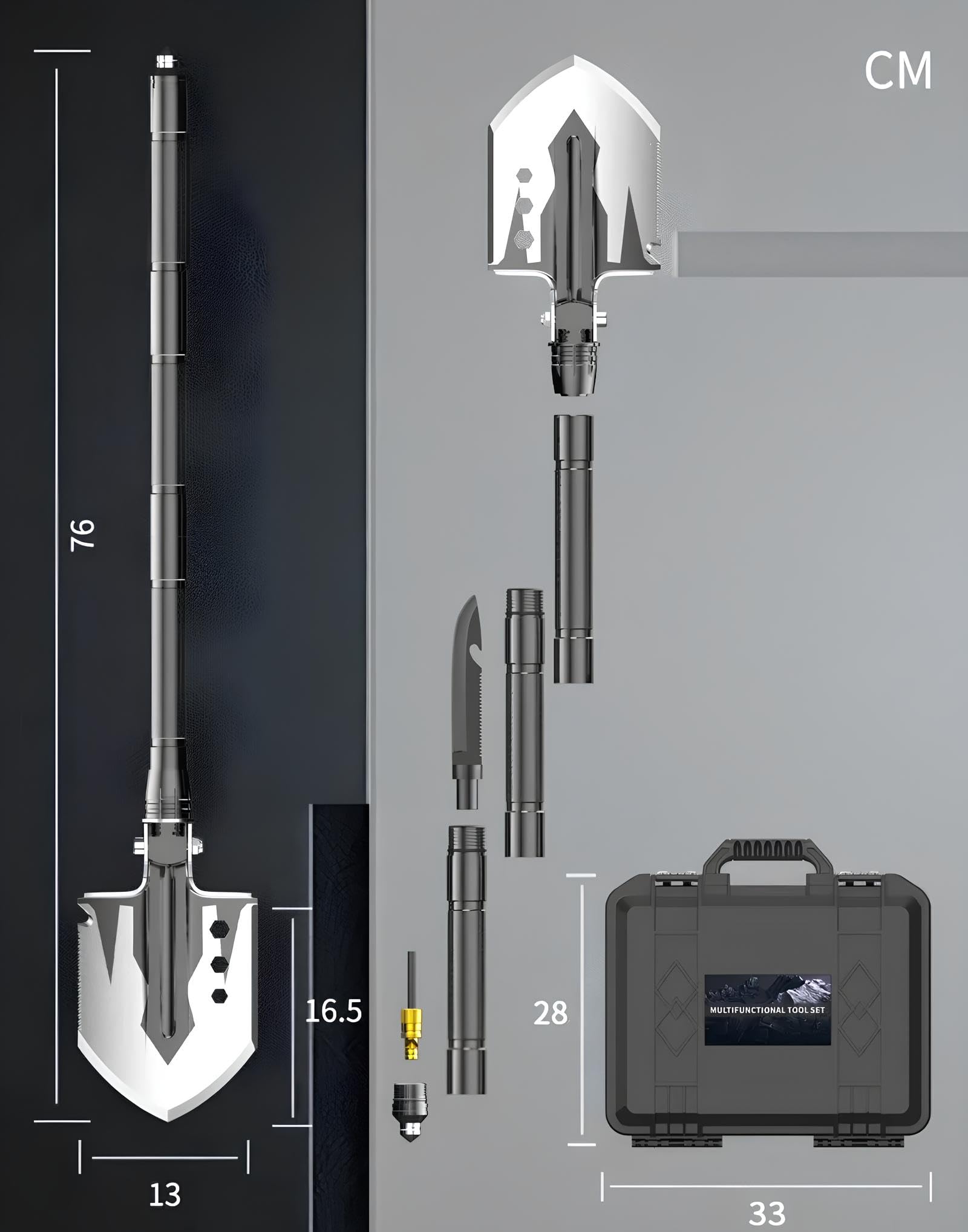 Kit di sopravvivenza multifunzione 10 in 1 - Kit di sopravvivenza compatto per campeggio, escursionismo, avventure all'aria aperta e situazioni di emergenza, ideale per auto, bushcraft e caccia