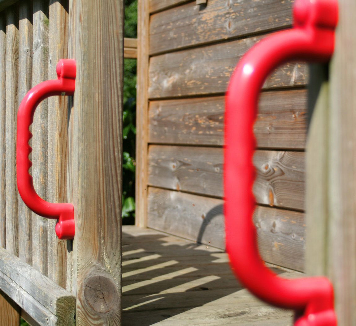 Poignées D’Escalade Pour Enfants – Plastique Antidérapant – Support 60 Kg – Rouge – Accessoire Balançoire, Cabane, Mur D’Escalade