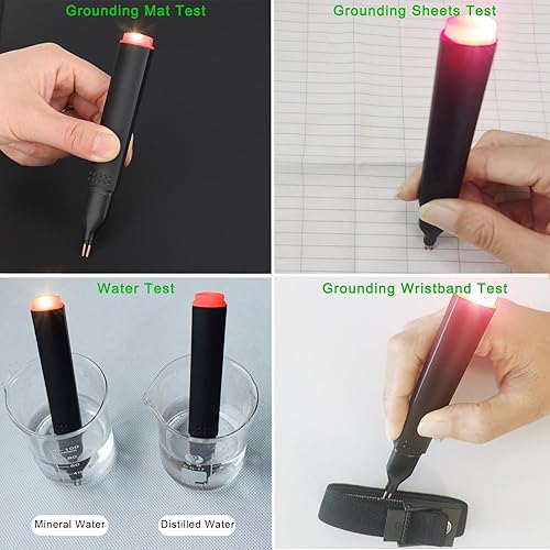 Miniatura 2 de Pluma de prueba de conductividad, probador para puesta a tierra, probador de continuidad para esteras de puesta a tierra, sábanas, almohadillas,