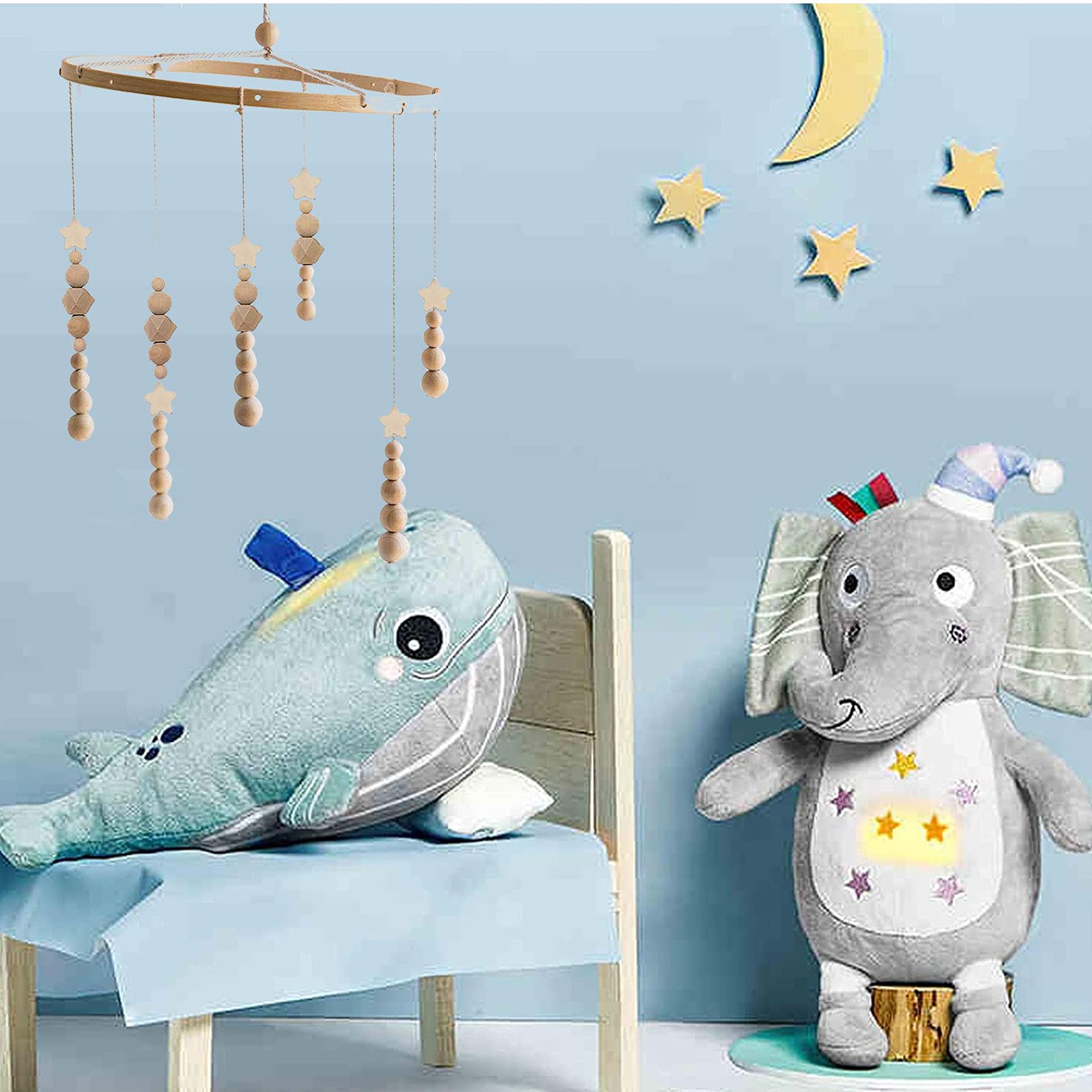 Kit telaio mobile in legno fai-da-te, Pendenti Perline da Giardino Fatti A Mano, Perline Legno Naturale, Campana Di Vento Bambini, Giocattoli Per Culla Neonati, Culla Musicale