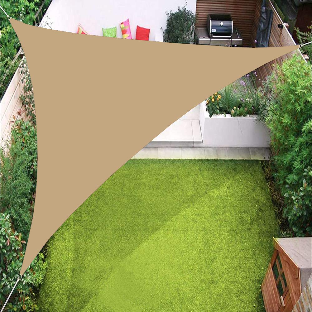 Voile d'ombrage triangulaire protection UV et toile imperméable pour bâche de terrasse extérieur