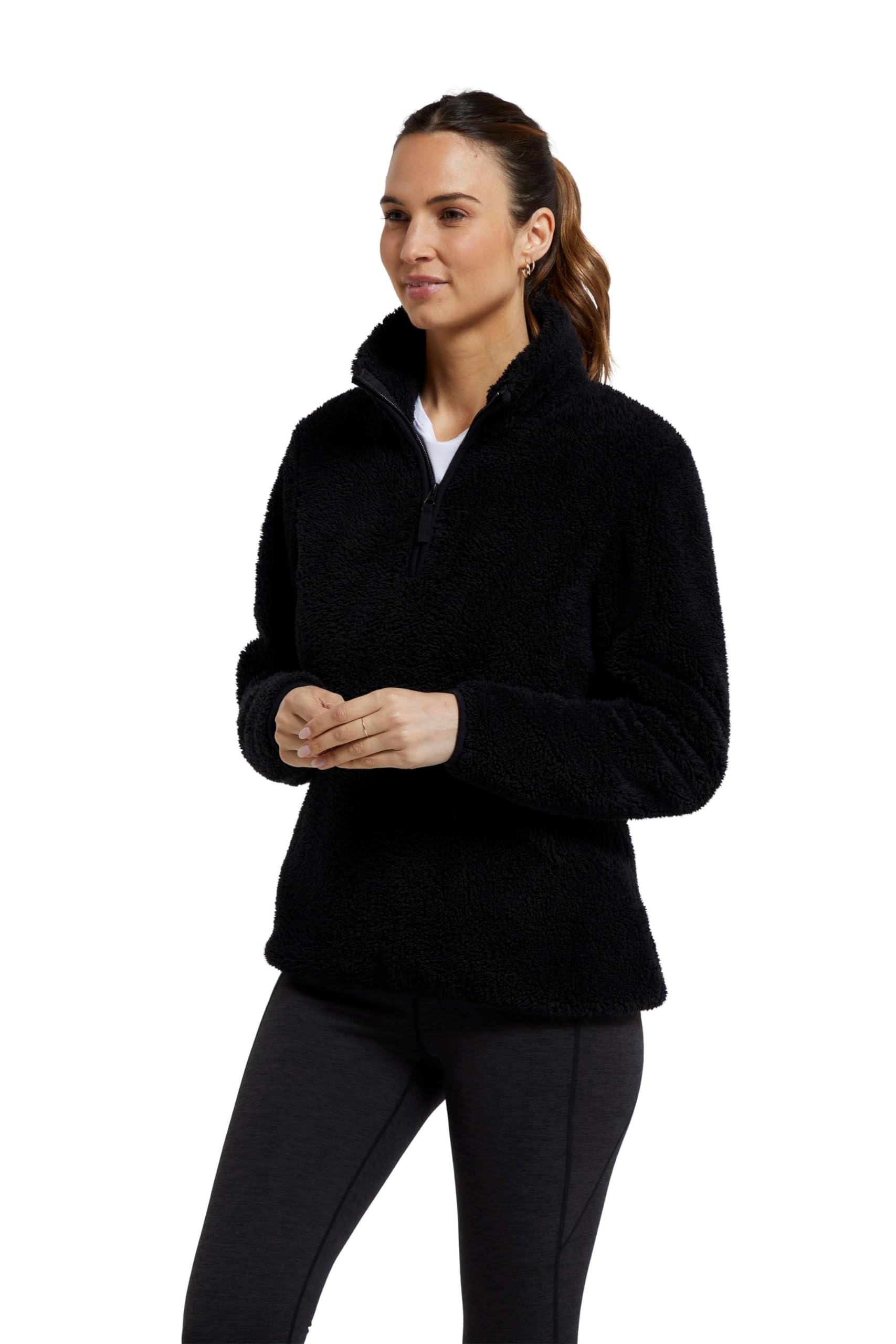 Mountain Warehouse Damen Teddyfleecejacke Damen Teddyfleecejacke - warmer, kuscheliger Sweater mit Halbreißverschluss