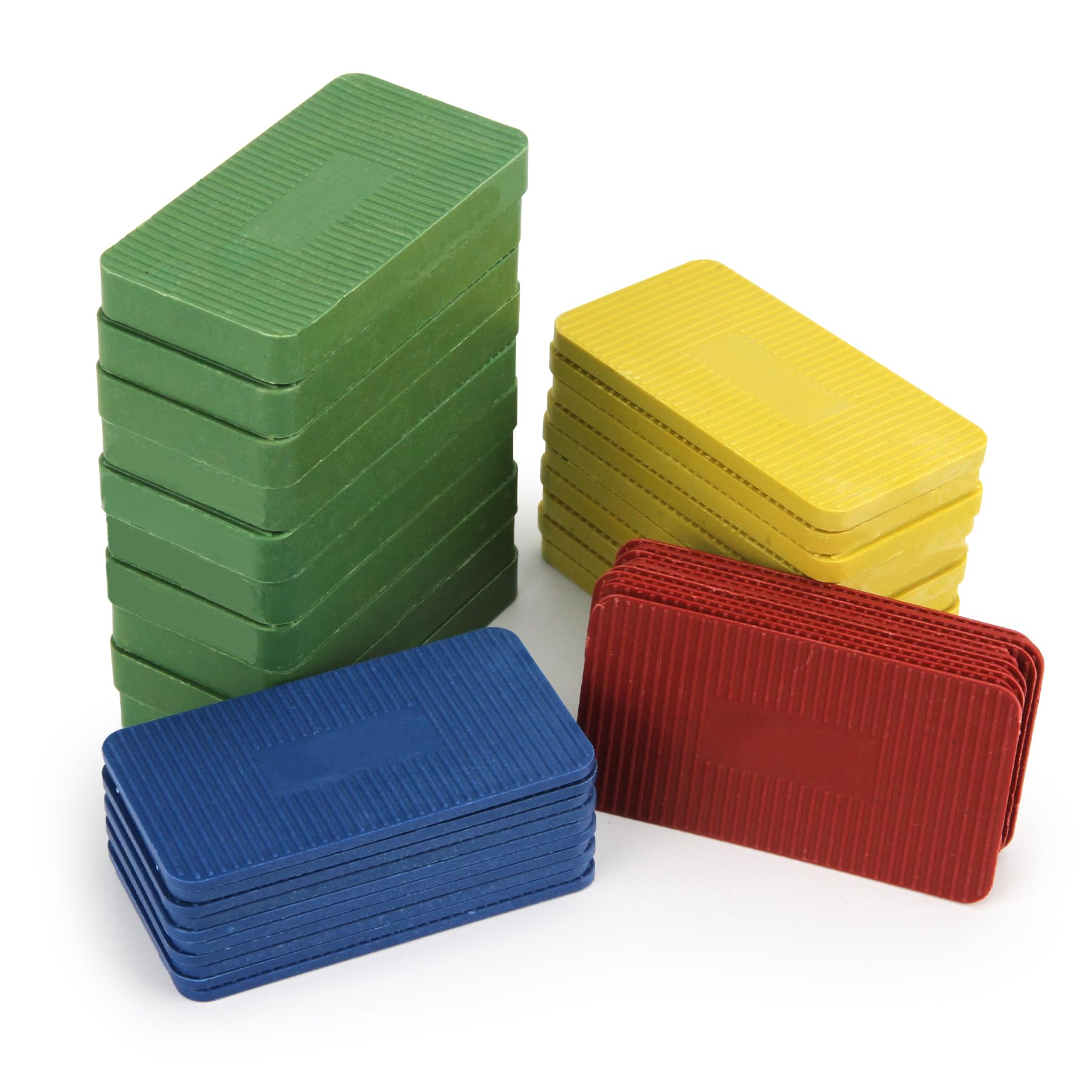 Spesh 40 Stück Abstandshalter Kunststoff 75x40 mm Unterlegplatten Kunststoff Unterlegscheiben Kunststoffkeile Verglasungsklötze Distanzklötze in den Größen:1.5,3,5,10mm