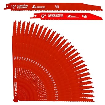 25 Pack 12" 6/12 TPI Bi-Metal Saw Blades Wood Cutting, Plus 6" 14/18 | 0.05in Thickened Bi-Metal Saw Blade for Wood Nail-Embedded Wood Cutting