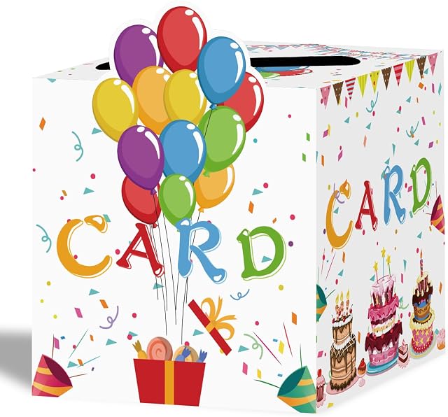 Birthday Card Box Cardboard Money Card Box Gift Card Holder Box Card Box Holder for Birthday Baby Shower Party Supplies